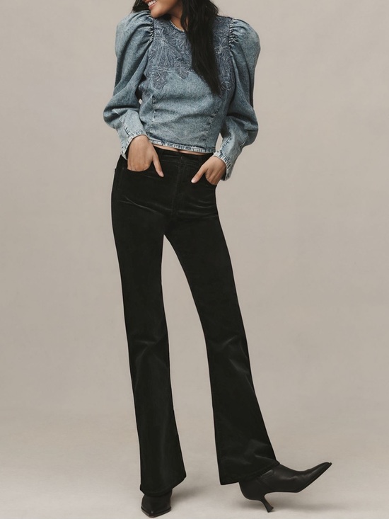 Ag Adriano Goldschmied Denim - AG Alexis High Rise Bootcut Jeans in Black Velvet Size 28
